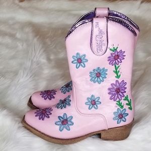 Pink floral cowboy boots